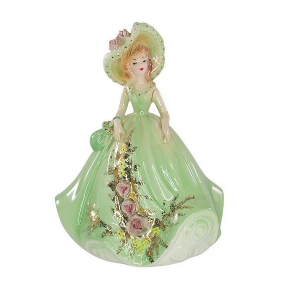 Josef Originals Come To The Cabaret Girl Figurine Green Dress *DOES NOT WORK* - Picture 1 of 9